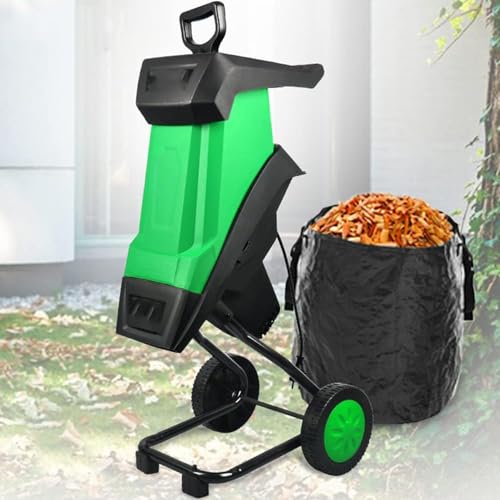Drmoxin Hack- Und Komposthäcksler Mit Rädern, 50L-Fangsack, 4500U/Min, Für Gartenpflege Und Kompostierung von Drmoxin