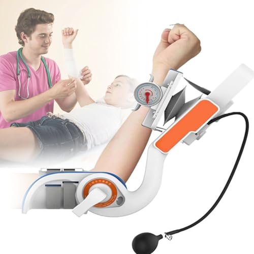 Ellenbogengelenk-Rehabilitationsgerät, Ellenbogen-Stretching-Trainer mit Airbag-Druckbeaufschlagung und Winkelwählrad, einstellbarer Winkel von -15° bis 150°, für Schlaganfallpatienten mit Hemiplegie Ellenbogengelenk-Rehabilitationsgerät, Ellenbogen-Stretching-Trainer mit Airbag-Druckbeaufschlagung und Winkelwählrad, einstellbarer Winkel von -15° bis 150°, für Schlaganfallpatienten mit Hemiplegie von Drmoxin