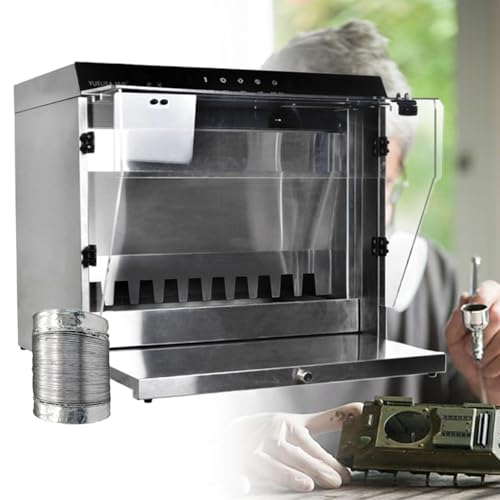 Wasservorhang-Airbrush-Spritzkabine, Farbspritzkabine mit Wasservorhang (2200 l/h) + Lüfter (max. 1480 m³/h) Filterung, mit automatischer Hebewasserpumpe und Gesten-/Touch-Steuerung und 33 cm Werkbank von Drmoxin