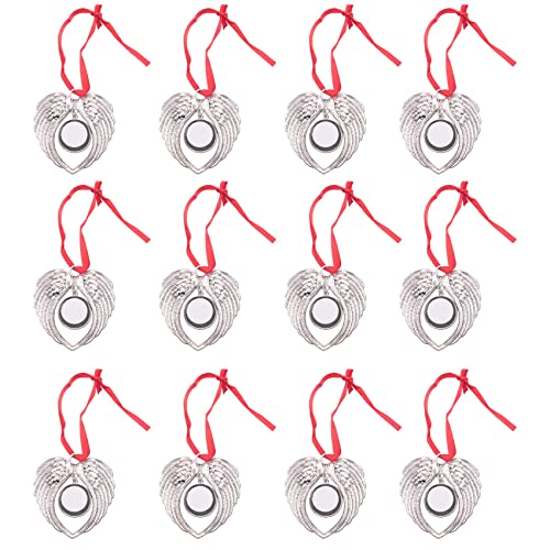 Droagoct 12 StüCke Engels FlüGel Form Blank HeißEr Transferdruck Sublimation Ornament Dekoration für Weihnachts Dekor Weihnachts Feier von Droagoct