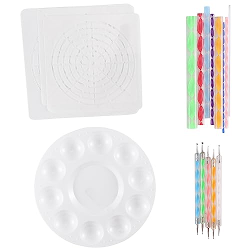 Droagoct Mandala Punktierschablonen Werkzeuge Rock Malerei Kit Kugelstift Punktier Werkzeuge Inklusive Schablone, Farbwanne (17 Paket) von Droagoct