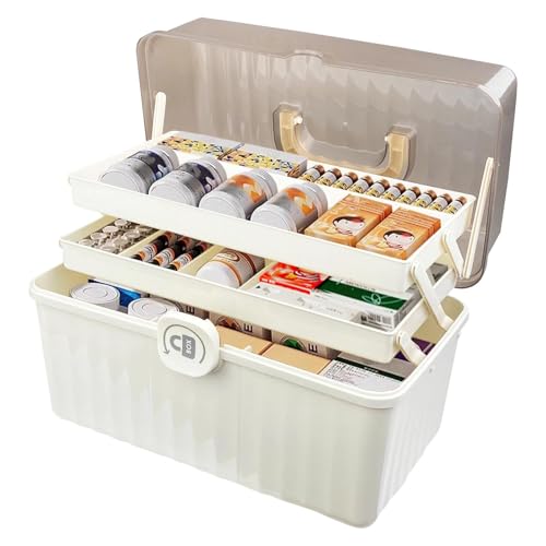 Dromzen Medizinbox, Medikamenten Medicine Organizer Aufbewahrung, Medikamentenkoffer Apothekenbox Medizin Arzneimittel Box, Medikamentenbox Medikamente Medizinkoffer Medikamentenaufbewahrung von Dromzen