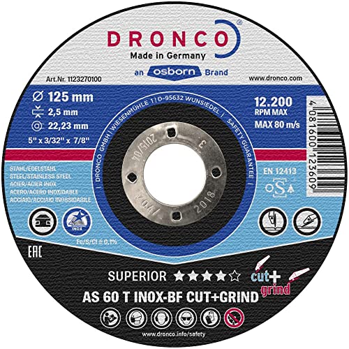 DRONCO AS30TINOXCG-180 - Disco de corte metal AS 46 / AS 30 T INOX CUT+GRIND Special (Corte+Desbaste), 180 x 3,5 mm von DRONCO