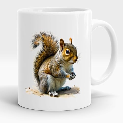 Tasse Design Keramik Eichhörnchen 325 ml von Dropful