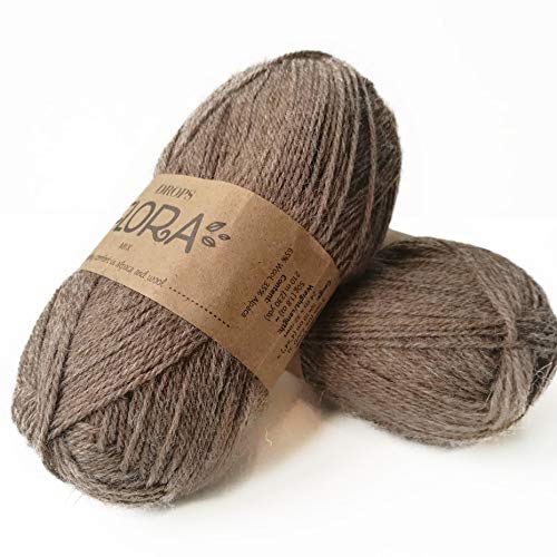 65 % Wolle 35 % Alpaka Garn, Tropfen Flora, 1 oder Superfine, Griffgewicht, 4-lagig, 230 Yards pro Knäuel 08 Braun von Drops