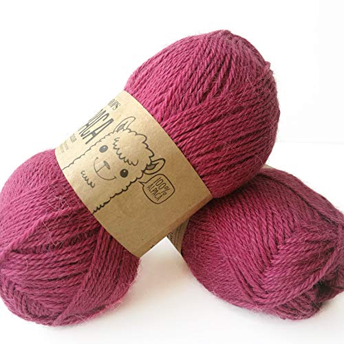 Alpaca Drops Strick- und Häkelgarn, 4-lagiges Gewicht 3770 dark pink von Drops