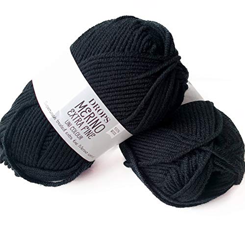 Drops Merino Extra Fein DK SH02 schwarz von Drops