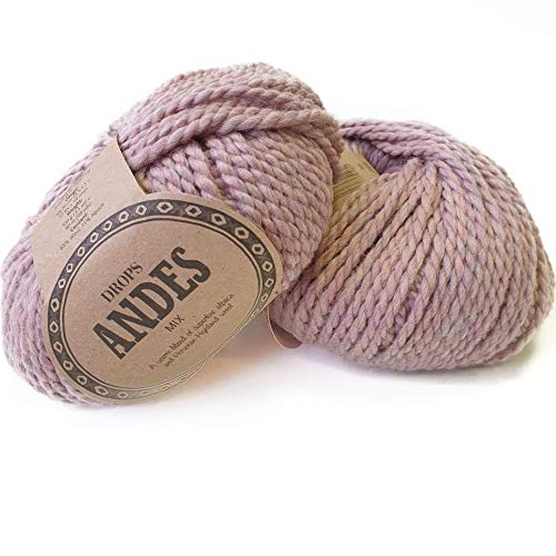 Drops Wolle Andes Farbe 4276 misty rose, dicke Wolle für Nadelstärke 9 mm von Drops