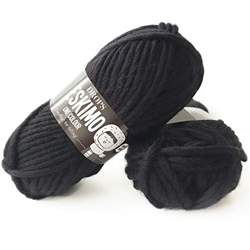 Eskimo - Super Chunky Strickmuster DROPS Garnstudio Mehrfach colours 100% Wolle 2 Black von Drops