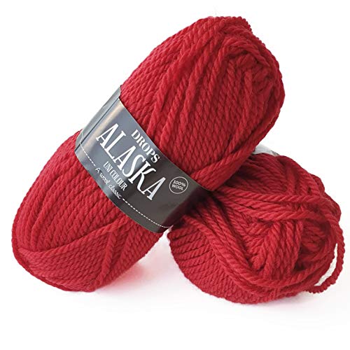 Kammgarn aus 100 % Wolle, Alaska, 4 – Medium, Aran, 450 g Knäuel – 77 Yards 10 Rot von Drops