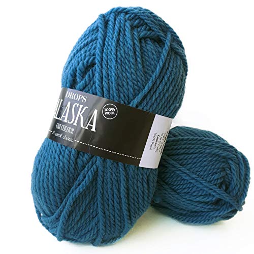 Kammgarn aus 100 % Wolle, Alaska, 4 – Medium, Aran, 450 g Knäuel – 77 Yards 52 Dunkles Türkis von Drops