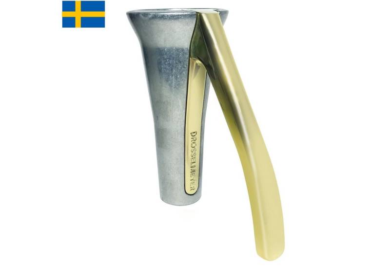 Drosselmeyer Nussknacker Nussknacker im eleganten schwedischen Design - knackt fast jede Nuss - Natur/Gold, patentiertes Hebelkonzept von Drosselmeyer