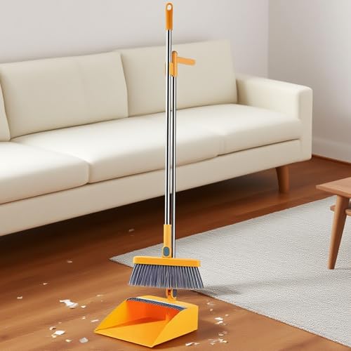 Home Use Besen und Kehrschaufelset Kit mit Langem Griff, 180 Grad Drehbar Kehrmaschine und Kehrschaufel Combo für Haus, Büro, Lobbykehr Home Use Besen und Kehrschaufelset Kit mit Langem Griff, 180 Grad Drehbar Kehrmaschine und Kehrschaufel Combo für Haus, Büro, Lobbykehr von Drotayard