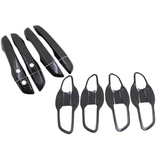 Drovian Außentürgriff Auto Links Außentürgriff für Civic 10 2016-2020 4 stücke Außen Carbon Faser Türgriff Abdeckung(Handle Bowl 2 Button) von Drovian