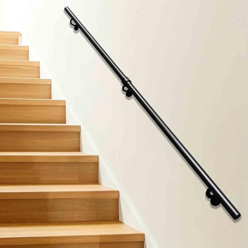 60cm 1.2m 1.5m 1.8m 2.4m 300cm 3.6m 4.5m Treppengeländer, Wandmontage robuste Treppengeländer-Handläufe, moderne Sicherheitsstützstangen für Hausflure, komplettes Set(100cm) von Drsyffsup