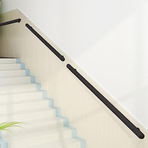 Drsyffsup Treppengeländer-Handlauf rund schwarz, Treppenhandläufe im Innen- und Außenbereich, Haltegriff, Edelstahl-Handgeländer für Treppen, Badezimmer, Korridor, Stützstange (Size : 330cm) von Drsyffsup