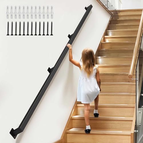 Handläufe für Treppen, 30-600cm barrierefreies Handlauf-Set aus Metall zur Wandmontage, rutschfeste Sicherheitsstützstange für Treppengeländer im Innenbereich, geeignet für Kinder und ältere Menschen( von Drsyffsup