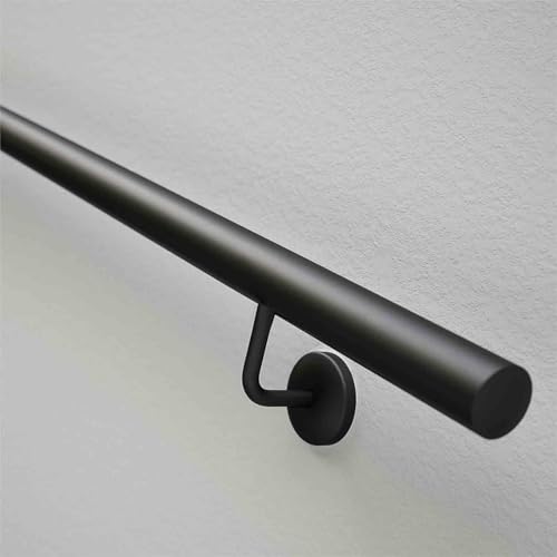 Handläufe für Treppen, 60cm 80cm 120cm 1.5m 280cm 3.6m Wandmontage-Metallhandlauf, Rundrohrhandläufe mit Stangen, Sicherheitshaltegriff für Treppengeländer(420cm) von Drsyffsup