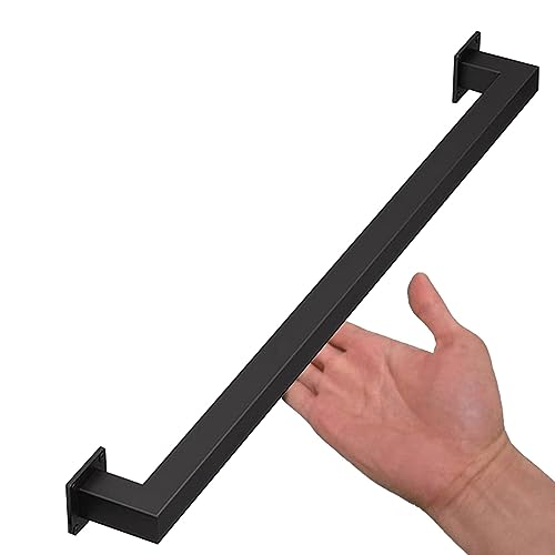 Handlauf für Treppen, Innen- und Außenbereich, Haltegriff, Wandbalustrade, Fußschiene, Stützgriff, Sicherheitsstange, Treppenhaus, Geländerschienen, Stützsatz, außen | Schwarz matt – 1 Fuß bis 20 Fuß von Drsyffsup