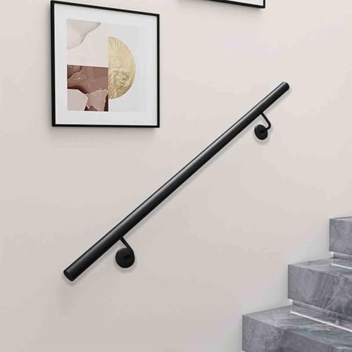 Modernes Treppenhandlaufgeländer aus rundem Rohr | An der Wand montierter Treppengeländer-Handlauf für den Innen- und Außenbereich, Haltegriff-Sicherheitsstützstange(150cm) von Drsyffsup
