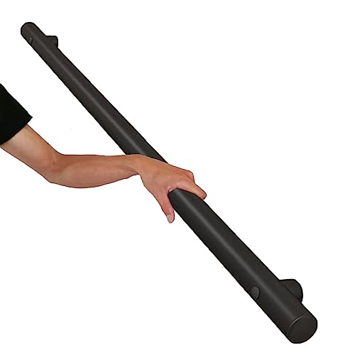 Treppengeländer, schwarzer Edelstahl-Handlauf, Treppengeländer für drinnen und draußen, lang: 50 cm, 80 cm, 1 m, 120 cm, 1,5 m, 180 cm, 2 m, 250 cm, 3 m, Treppengeländer-Handlauf ( Size : 120cm ) von Drsyffsup