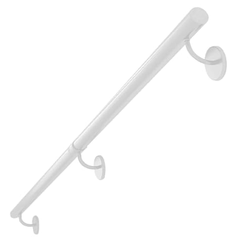 Treppengeländer-Handlauf mit Halterungen – Handlauf aus Metallschmiedeeisen, 60cm 1m 1.5m 1.8m 2m 2.4m 3.6m 5m Treppengeländer, 32 mm Rohrdurchmesser(100cm) von Drsyffsup