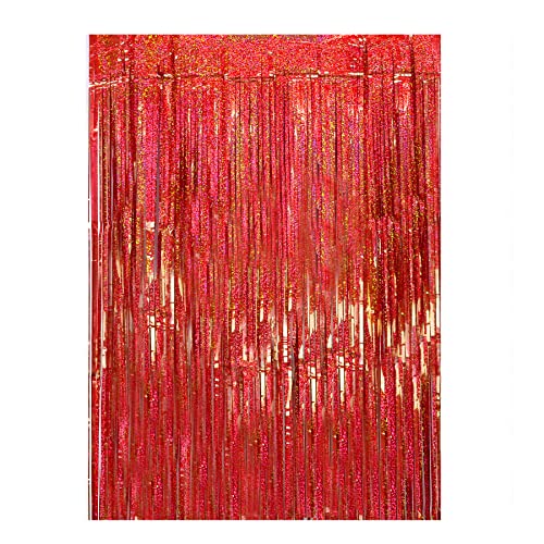 Drucilla Lametta Vorhänge Glitzer, Lamettavorhang Tinsel Glitzervorhang Folienfransen, Metallic Luftschlangen Hintergrund für Partys Foto Geburtstagsdeko Hochzeit -1m x 2m, Rot Drucilla Lametta Vorhänge Glitzer, Lamettavorhang Tinsel Glitzervorhang Folienfransen, Metallic Luftschlangen Hintergrund für Partys Foto Geburtstagsdeko Hochzeit -1m x 2m, Rot von Drucilla