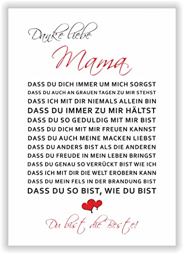 Beste Mama Geburtstagsgeschenk Bild ohne Rahmen Geschenkidee Geschenke zum Muttertag zu Weihnachten für Mama Mutti Mutter von Druck-Geschenk