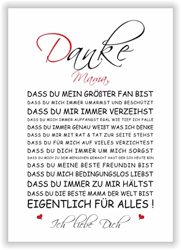 Danksagung Mama Bild Geschenke Geschenkideen Mama Weihnachten Muttertag Muttertagsgeschenk Liebesbeweis Mutter von Druck-Geschenk