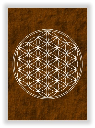 Die Blume des Lebens - Flower of Life - Wandbild Feng Shui Energiebild Kunstdruck Chakren Bild (Braun) von Druck-Geschenk