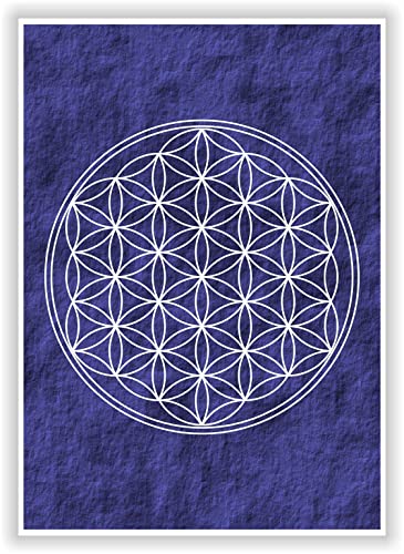 Die Blume des Lebens | Flower of Life | Wandbilder Energiebilder Lebensblumen Chakren Deko Bilder Medidation Esoterik (Blau) von Druck-Geschenk