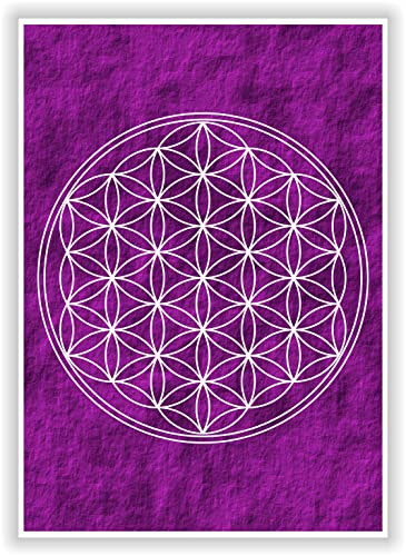 Die Blume des Lebens | Flower of Life | Wandbilder Energiebilder Lebensblumen Chakren Deko Bilder Medidation Esoterik (Lila) von Druck-Geschenk