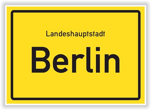 Ortsschild - BERLIN - Hauptstadt - Landeshauptstadt - Ortseingangsschild Deko Bild - Kunstdruck Poster von Druck-Geschenk