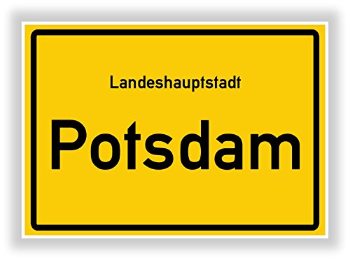 Druck-Geschenk Ortsschild - POTSDAM - Hauptstadt - Landeshauptstadt - Ortseingangsschild Deko Bild - Kunstdruck Poster von Druck-Geschenk