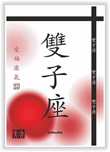 KD215 - STERNZEICHEN ZWILLING- GEMINI Bild mit asiatischen Schriftzeichen Symbolen Kunstdruck Poster Dekoration Geschenkidee Geburtstag von Druck-Geschenk
