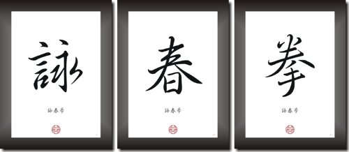 Unbekannt Wing TSUN KUEN Bilderset Kunstdruck Kalligraphie Schriftzeichen Dekoration Asiatika von Druck-Geschenk