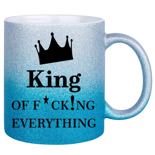 Druckerino Tasse mit Spruch - Glitzertasse - King of fu... everything - Tasse mit Glitzer - Geschenk Freund Druckerino Tasse mit Spruch - Glitzertasse - King of fu... everything - Tasse mit Glitzer - Geschenk Freund von Druckerino