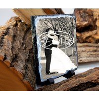 Personalisierte Schiefertafel Mit Eigenem Foto/ Naturschiefer/ Versch. Größen/ Geschenkidee Zur Geburt, Feiertage, Hochzeit von Druckhuette