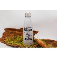 Thermosflasche Mit Glitzer 500Ml/Trinkflasche/Edelstahlflasche/Isoliert Wunschmotiv/ -Text, Namen, Personalisiert, Individuell Gestaltet von Druckhuette
