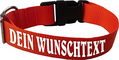 DRUCKREICH größenverstellbares Tierhalsband mit Wunschdruck (Gr. 2 (HU 30-48 cm), rot) von Druckreich
