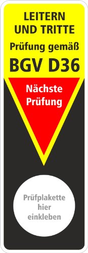 10 x Grundplakette Prüfaufkleber Prüfetikett Prüfung BGI BGV Leitern und Tritte "BGV D36" Etikett von Druckspezialist