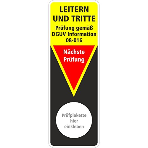 10 x Grundplakette Prüfaufkleber Prüfetikett Prüfung Leitern - Prüfung gemäß DGUV Information 208-016" 40 x 115 mm von Druckspezialist