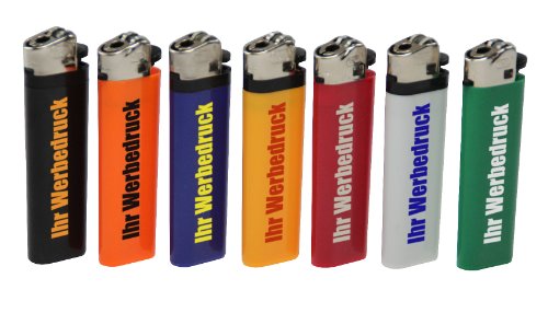 1000 x einseitig Bedruckt Feuerzeug Ecuador SCHWARZ mit Reibrad 1-farbig Werbung Druck Logo von Druckspezialist