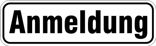 "Anmeldung" Schild/Türschild 17 x 5 cm 2mm Alu-Verbundmaterial von KDS