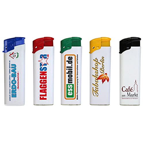 Elektronik-Feuerzeug Belize 100 Stück SCHWARZ beidseitig Bedruckt mit Druck 4-farbig Fotodruck Werbung Werbedruck von Druckspezialist