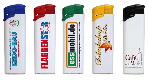 Elektronik-Feuerzeug mit Druck 4-farbig/Fotodruck 500 Stück einseitig bedruckt von Druckspezialist