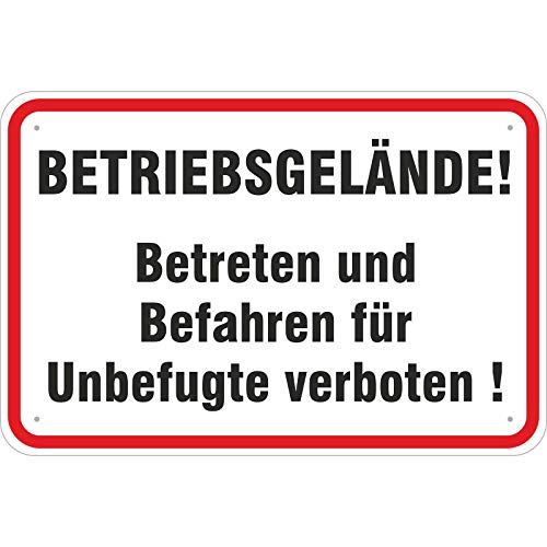 Schild Betriebsgelände ! Betreten und befahren verboten 300 x 450 mm aus Aluminium-Verbundmaterial 3mm stark Schild Betriebsgelände ! Betreten und befahren verboten 300 x 450 mm aus Aluminium-Verbundmaterial 3mm stark von KDS