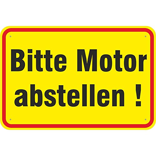 Schild Bitte Motor abstellen aus Aluminium-Verbundmaterial 3mm stark 30 x 45 cm von KDS