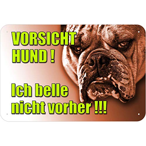 Schild Gefährlicher bissiger Hund Vorsicht aus Aluminium-Verbundmaterial 3mm stark 20 x 30 cm von KDS