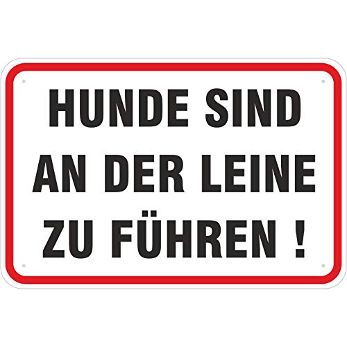 Schild Hunde sind an der Leine zu führen 200 x 300 mm aus Aluminium-Verbundmaterial 3mm stark von KDS